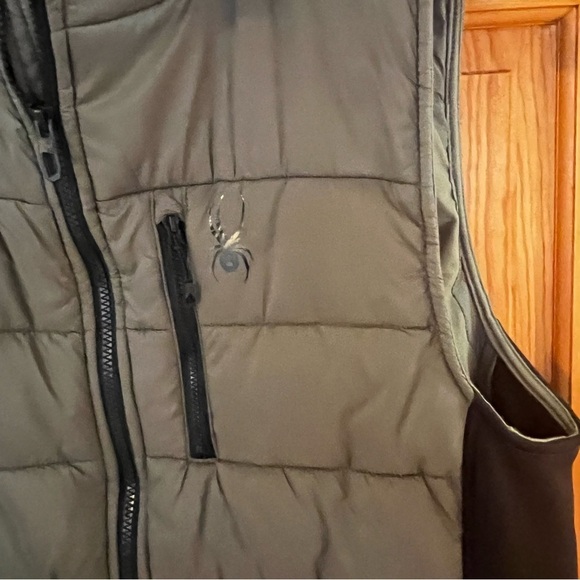 Spyder Men's Level Up Puffer Vest Sz L Insulated Olive Green Full Zip Packable - Picture 4 of 7